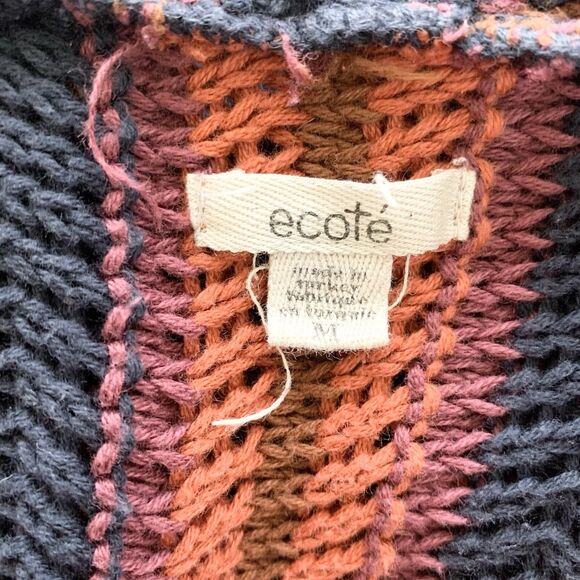 Urban Outfitters Ecote Riley Patterned Maxi Sweater Cardigan Boho Size M - Picture 10 of 14